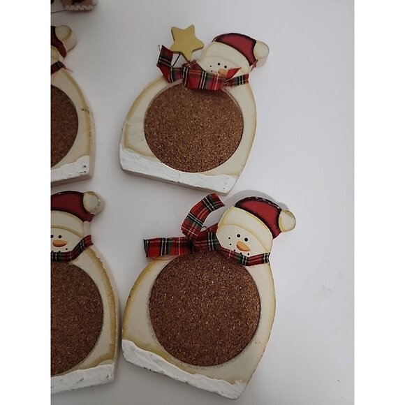 Snowman Family Drink Coaster Set of 6 With Wood Box Holder - Picture 5 of 8